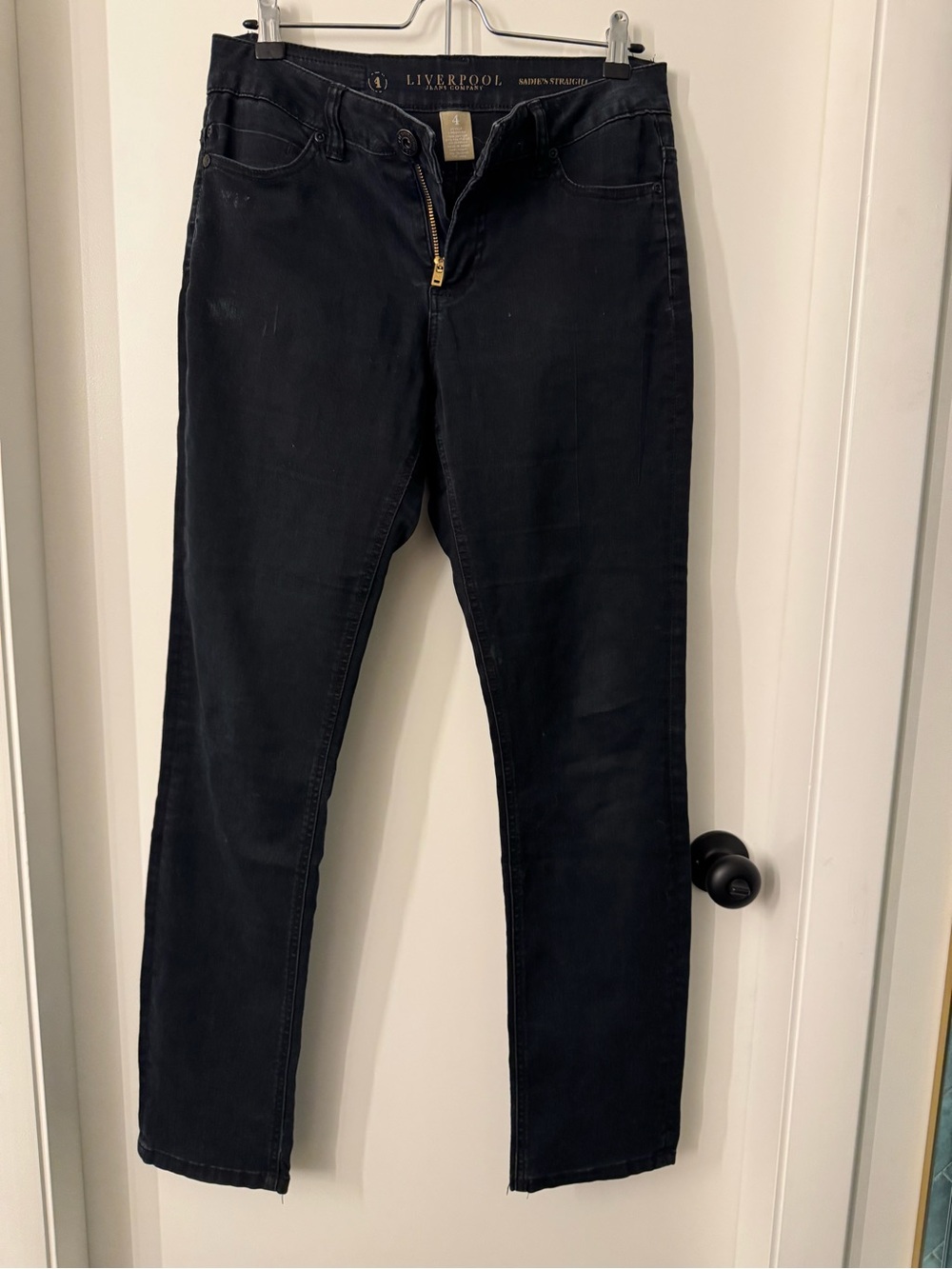 Liverpool Jeans Company Black Skinny Jeans with Gold Zip